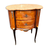 Commode ancienne  marqueterie plateau marbre style louis xvi