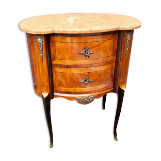 Commode ancienne  marqueterie plateau marbre style louis xvi