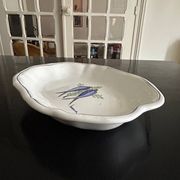 vintage plate in earthenware with birds