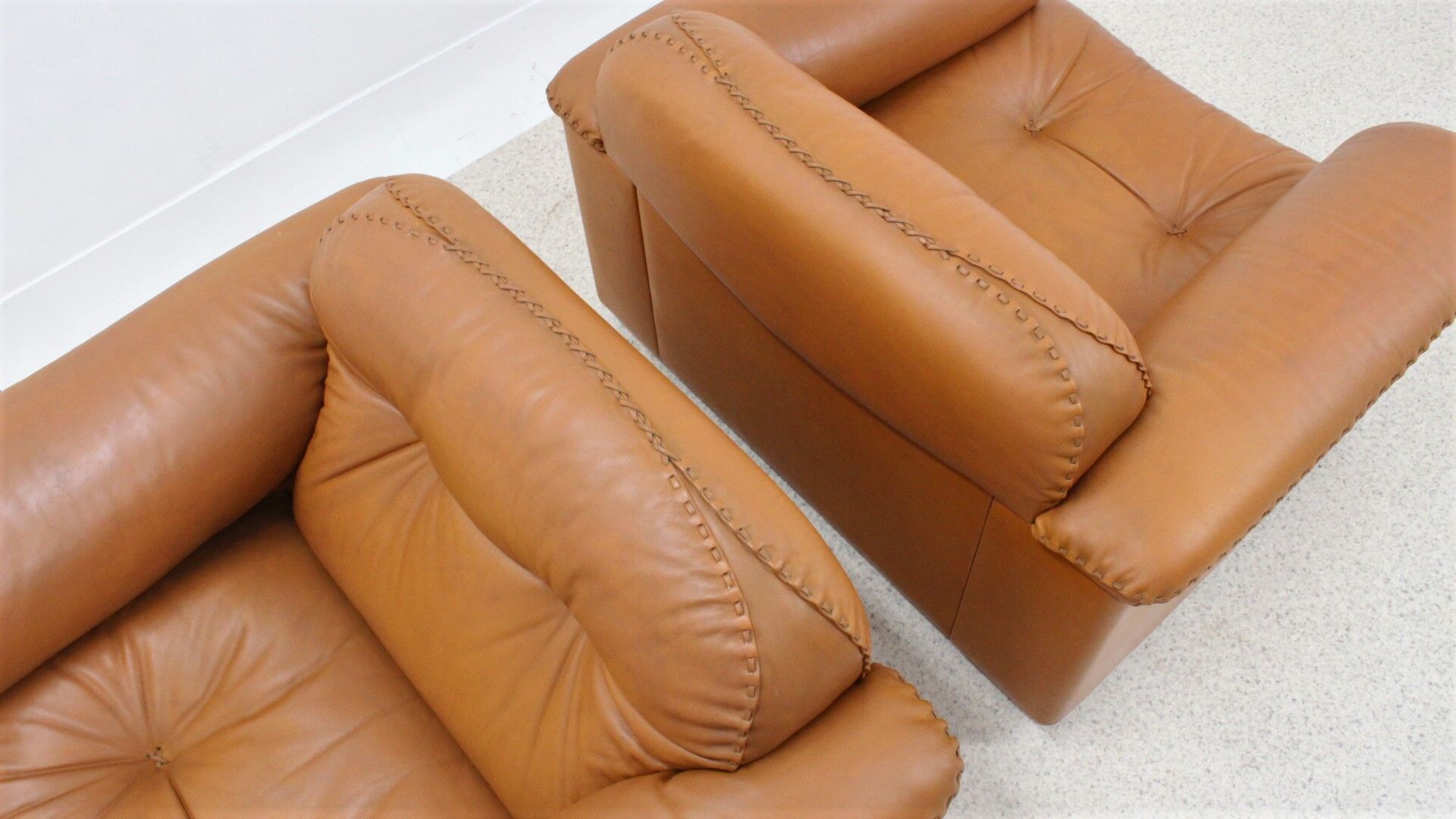 De Sede "DS 101" leather armchairs 1970s