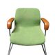 Metal and green fabric armchair