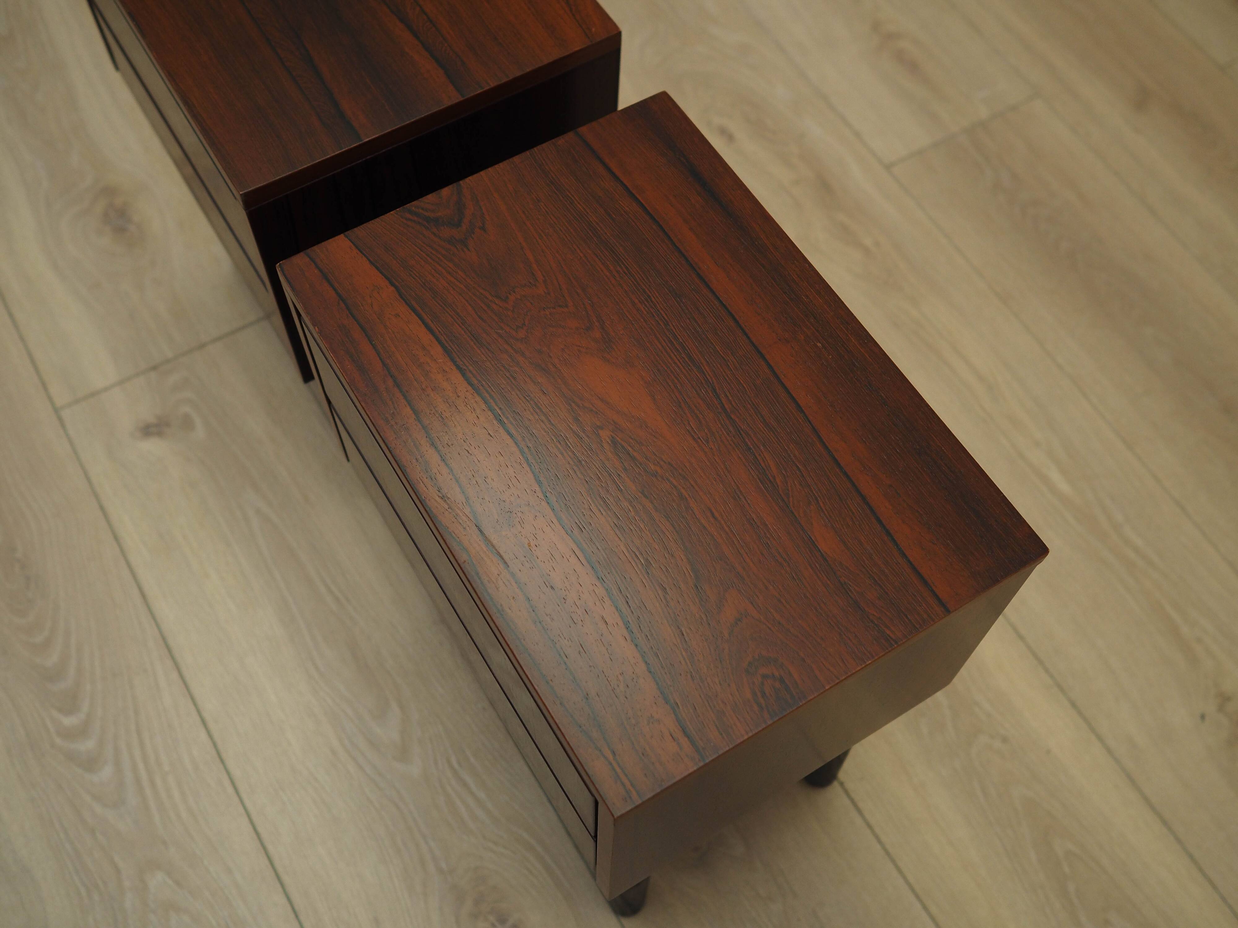 Set of rosewood bedside cabinets, Danish design, 1970s, production: Denmark