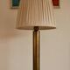 Tall Swedish brass bobbin lamps by Bergboms