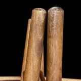 Pair of antique solid wood bar stools – rustic/bistro style