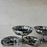 6 vintage 70s stainless steel footed bowls