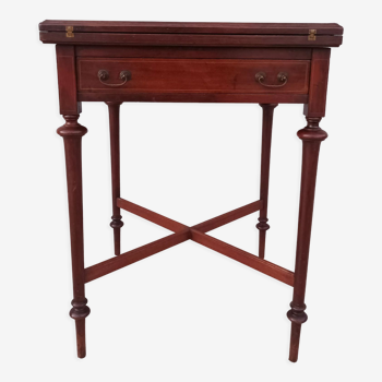 Game table in mahogany late 19th