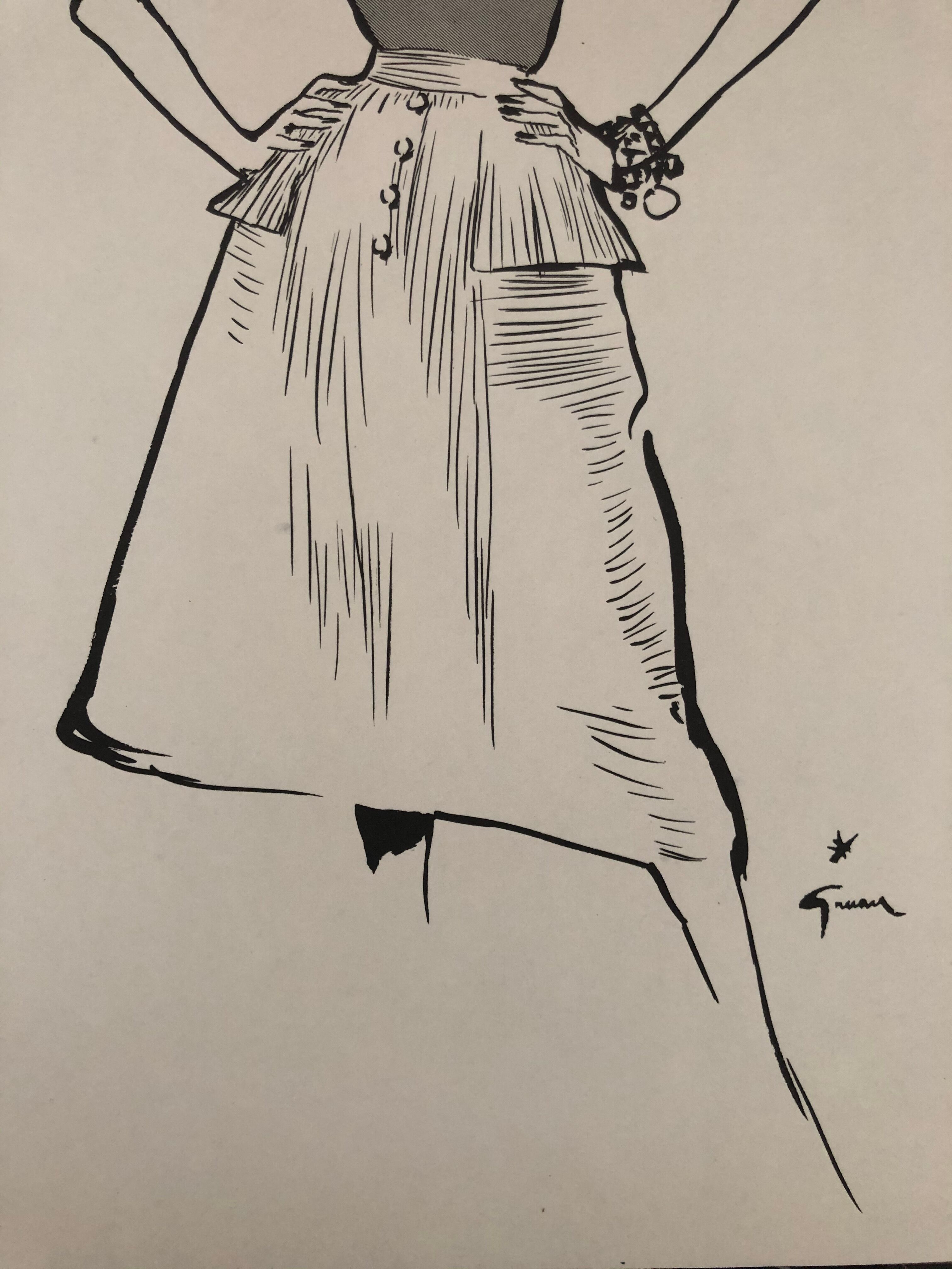 Fashion illustration 1957 by René Gruau