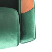 Vintage velvet armchair, 1960s, restored, green bottle