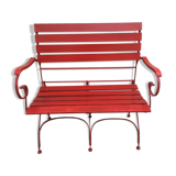 Foldable iron and wood bench