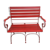 Foldable iron and wood bench
