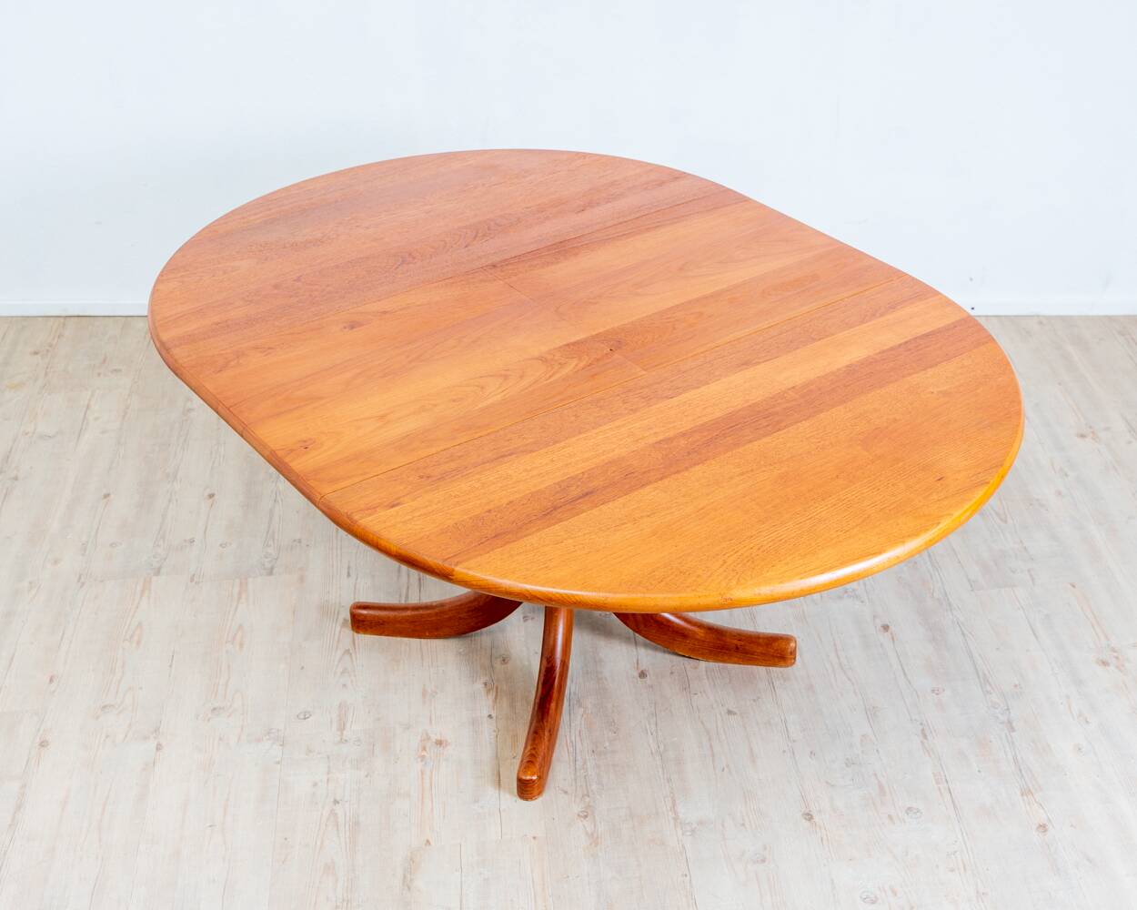 1970s solid teak dining table with Scandinavian design.