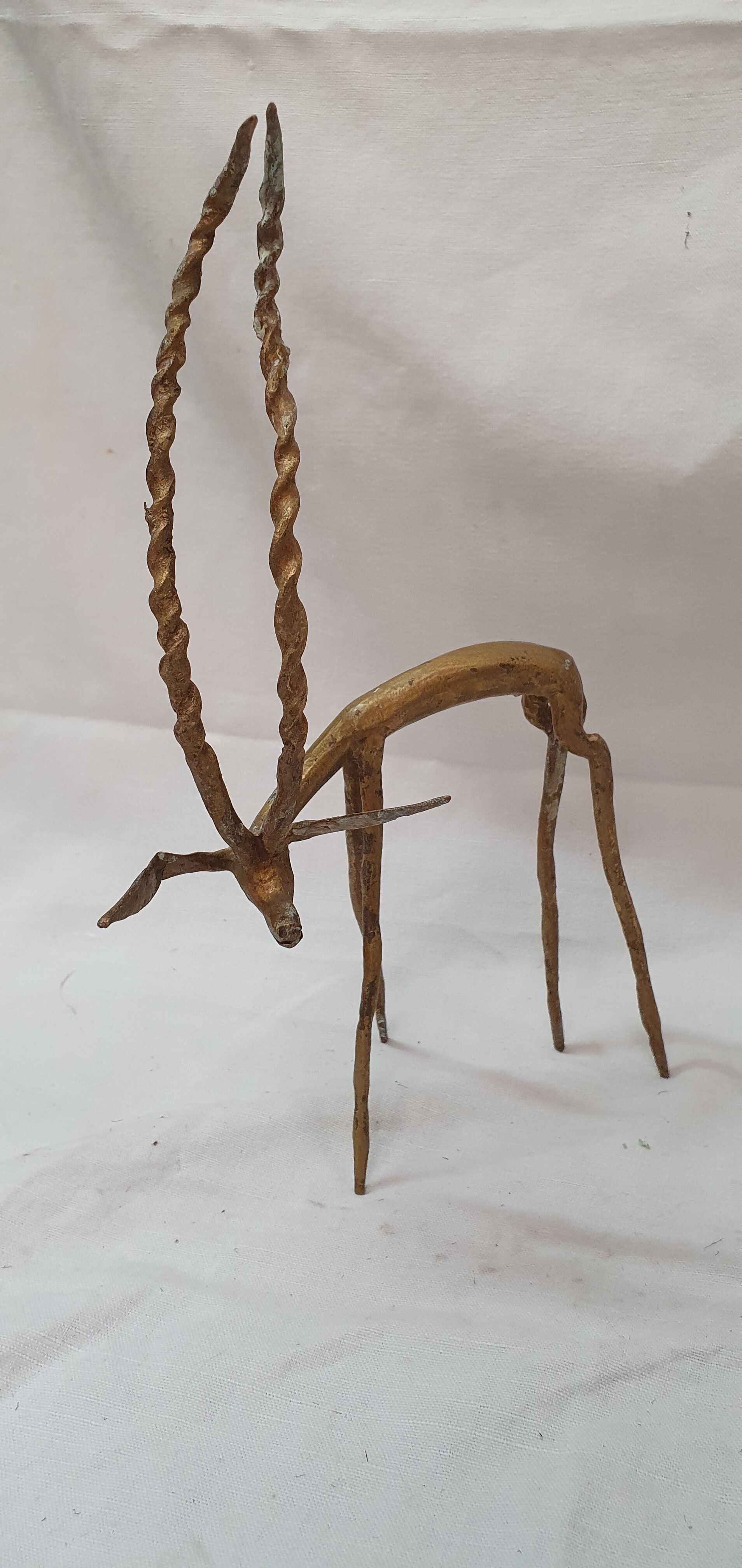 2 gazelles in African bronze, 1970