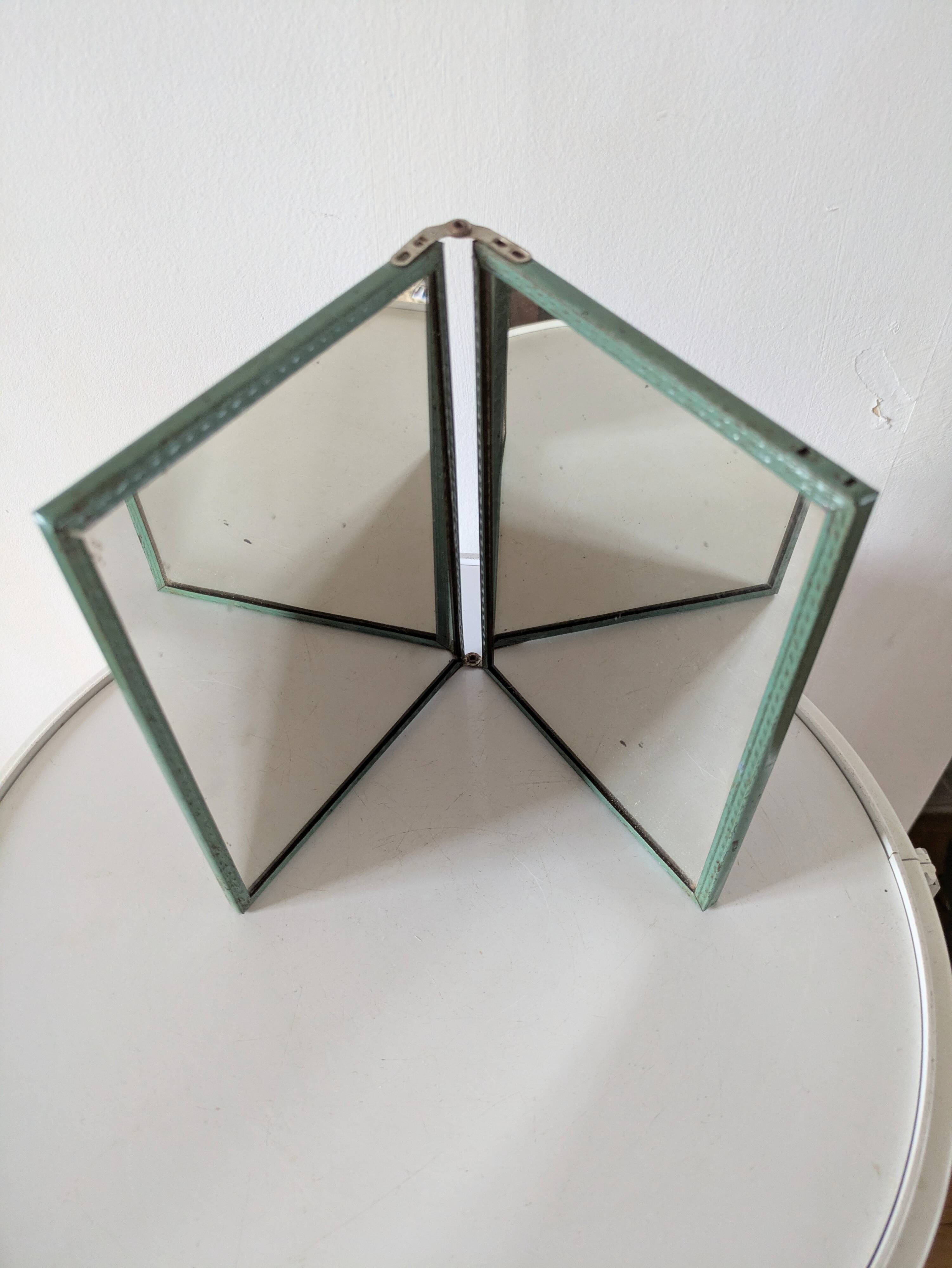 Antique double barber's mirror