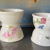 Set of 3 old diabolo egg cups