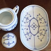 Sugar bowl and porcelain top Jäger Eisenberg - Saxon Blue