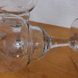 10 stemmed glasses "Cholet" art deco crystal year 1940