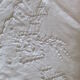 Old sheet cotton embroidery Richelieu white monograms MC 200 x 315 back 80 cm