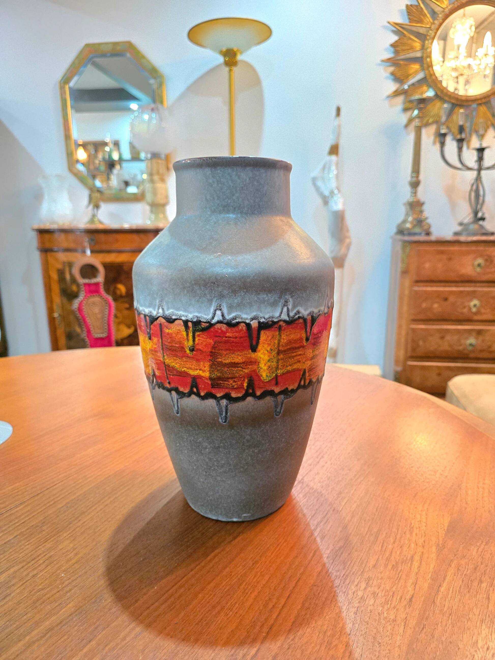 German Fat Lava Vase – Glazed ceramic – Germany, 1960s–1970s