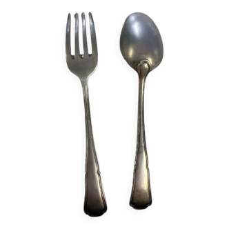 Box of two silver-plated metal cutlery p.darthuy
