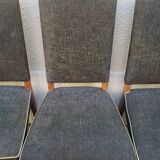 8 vintage chairs lined grey black