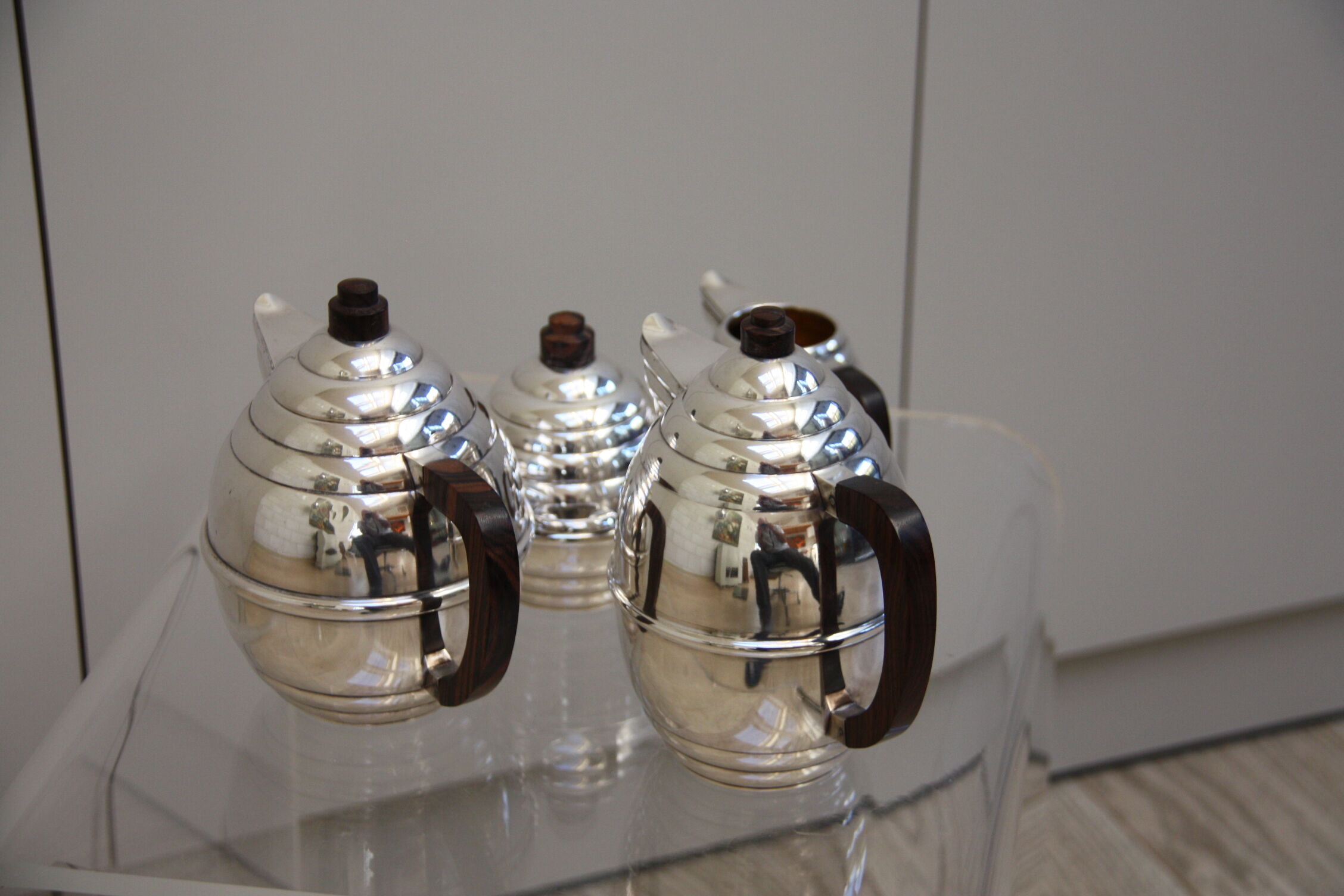 Silver plated coffee and tea set in art deco style - France - 1950's
