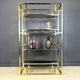 Vintage Italian brass and chrome wall unit, 1970s