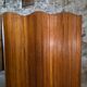 Large French folding screen in pine, room divider, 1950s, attributed to Baumann.