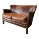 Banquette vintage en cuir clouté