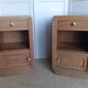 Pair of Art Deco bedside tables in solid oak