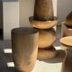 Tabouret, table d'appoint, bout de canapé en manguier massif cylindrique