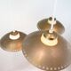 Vintage three-arm ceiling pendant – opal glass and brass – Bent Karlby –1950/60s