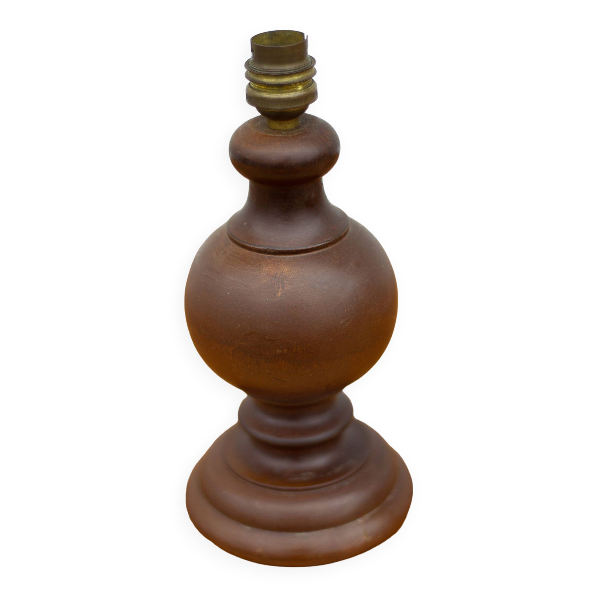 lampe bois, pied de lampe bois vintage