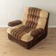 1970s Space Age armchair, velvet fabric, brown/beige.