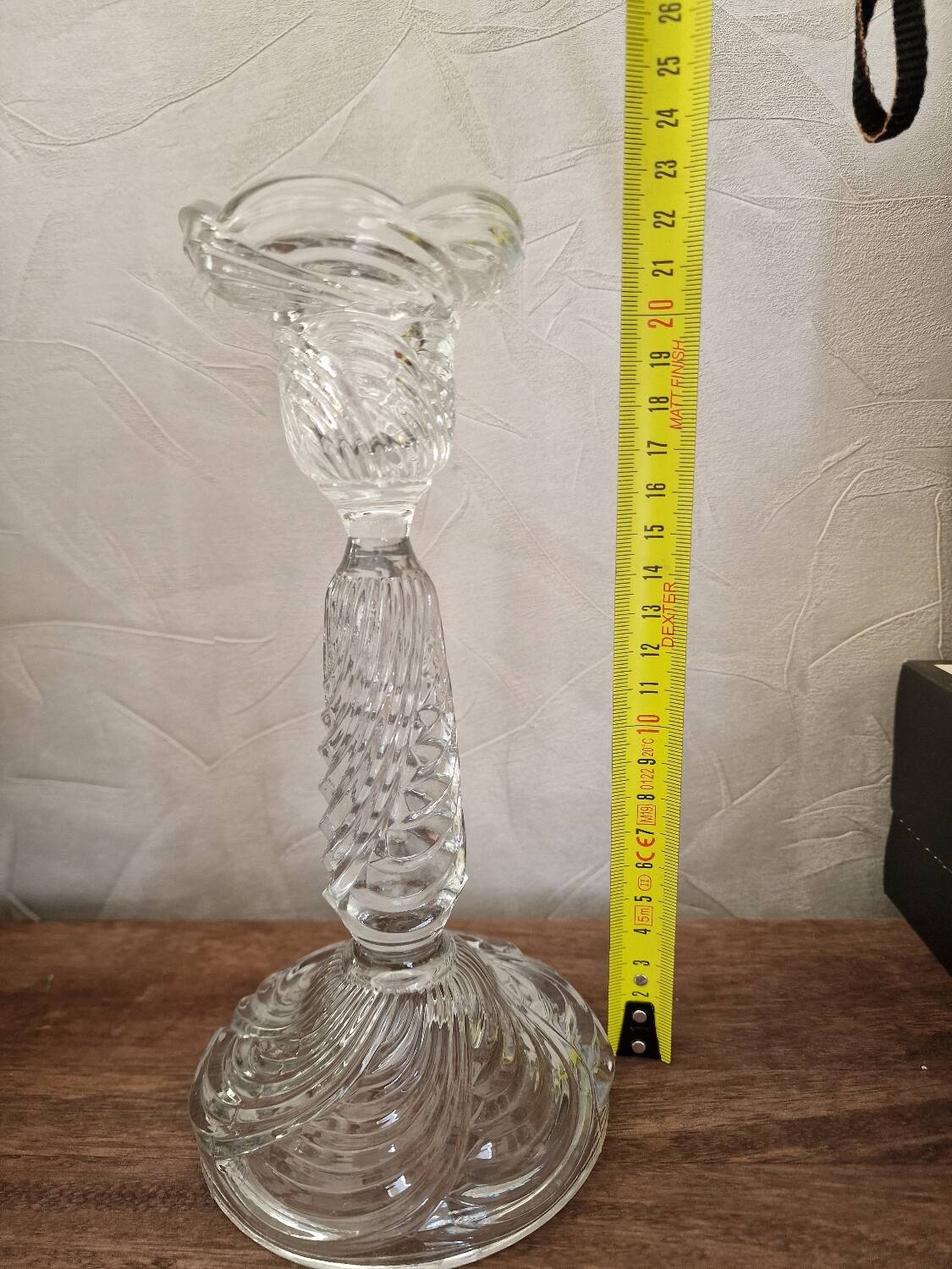 Molded glass candle holder