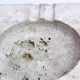 Travertine and brass ashtray