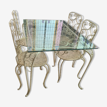 White wrought iron garden furniture 1949 1950