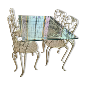 White wrought iron garden furniture 1949 1950