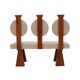 Contemporary Wooden Bench with Triple Circular Backrest Bouclé Upholstery, Italy