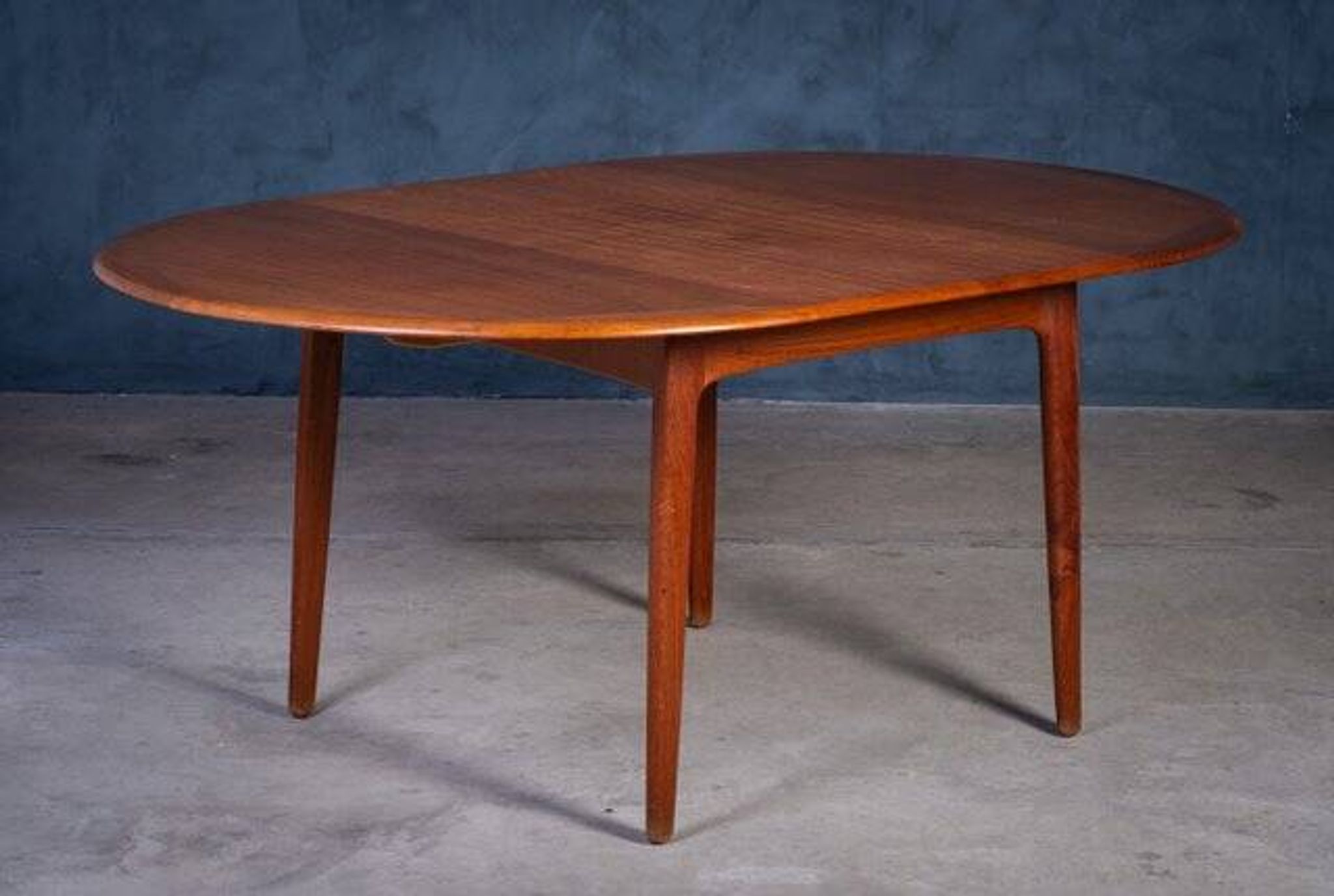 Round Teak Dining Table with Butterfly Extension by Svend Aage Madsen for K. Knudsen, 1960s