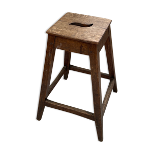 Tabouret d’atelier haut en chêne