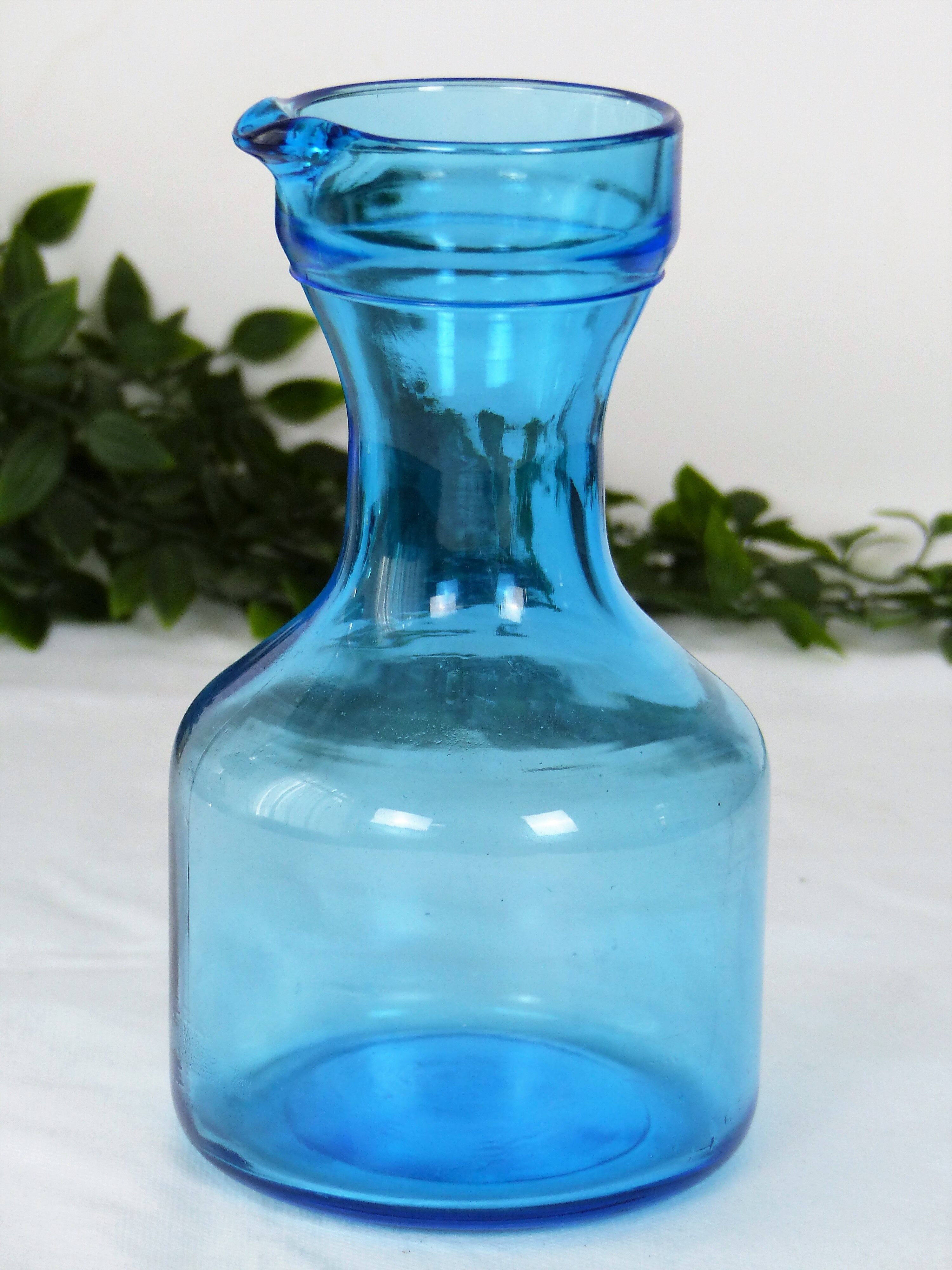 Blue glass pitcher water broc