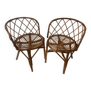 Deux chaises rotin