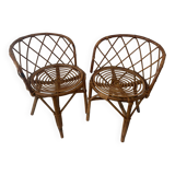 Two rattan chairs
