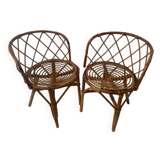 Deux chaises rotin