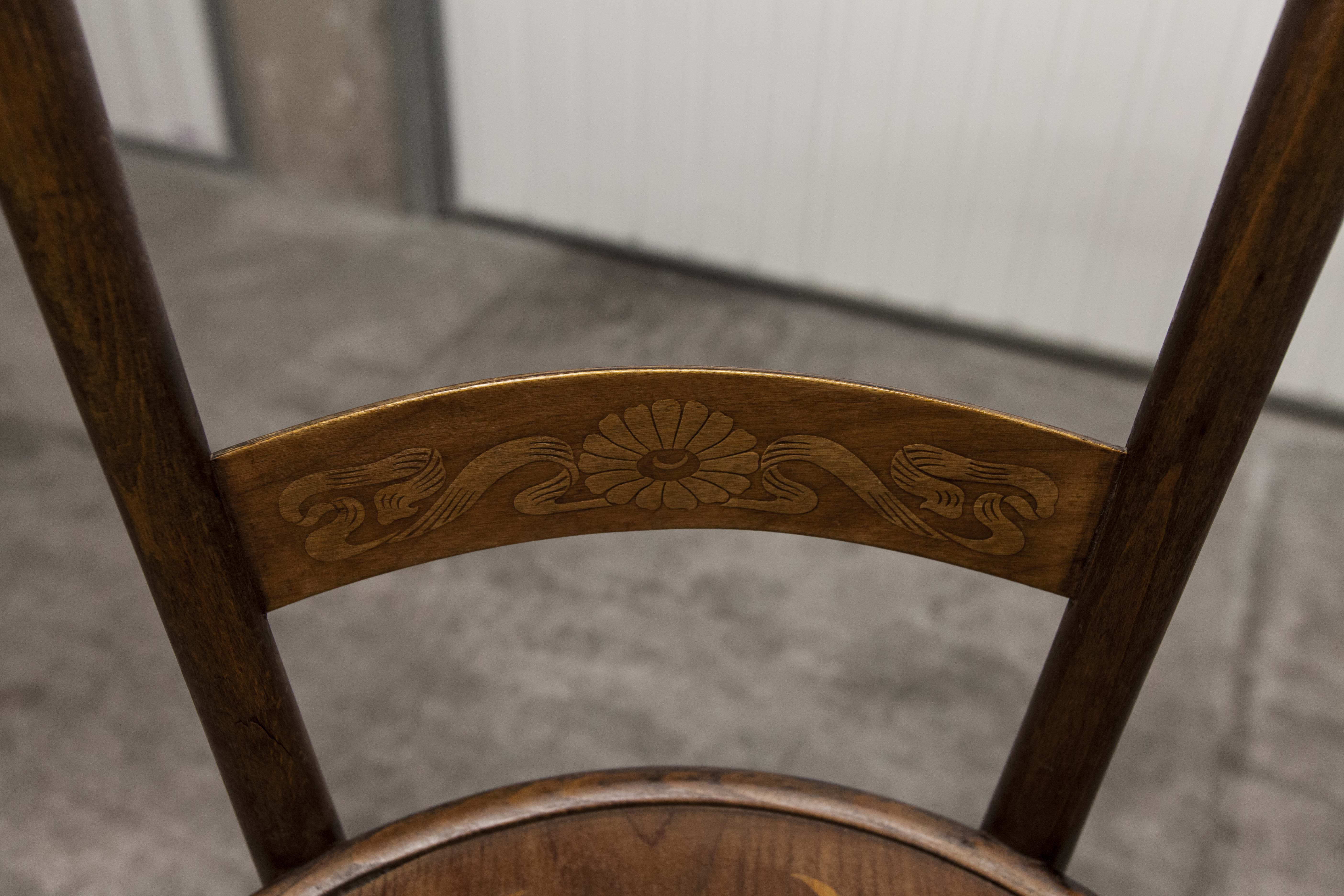 Baumann 1900 Swiss chair signed