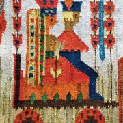 Tapisserie kilim fait main artisanat polonais années 70