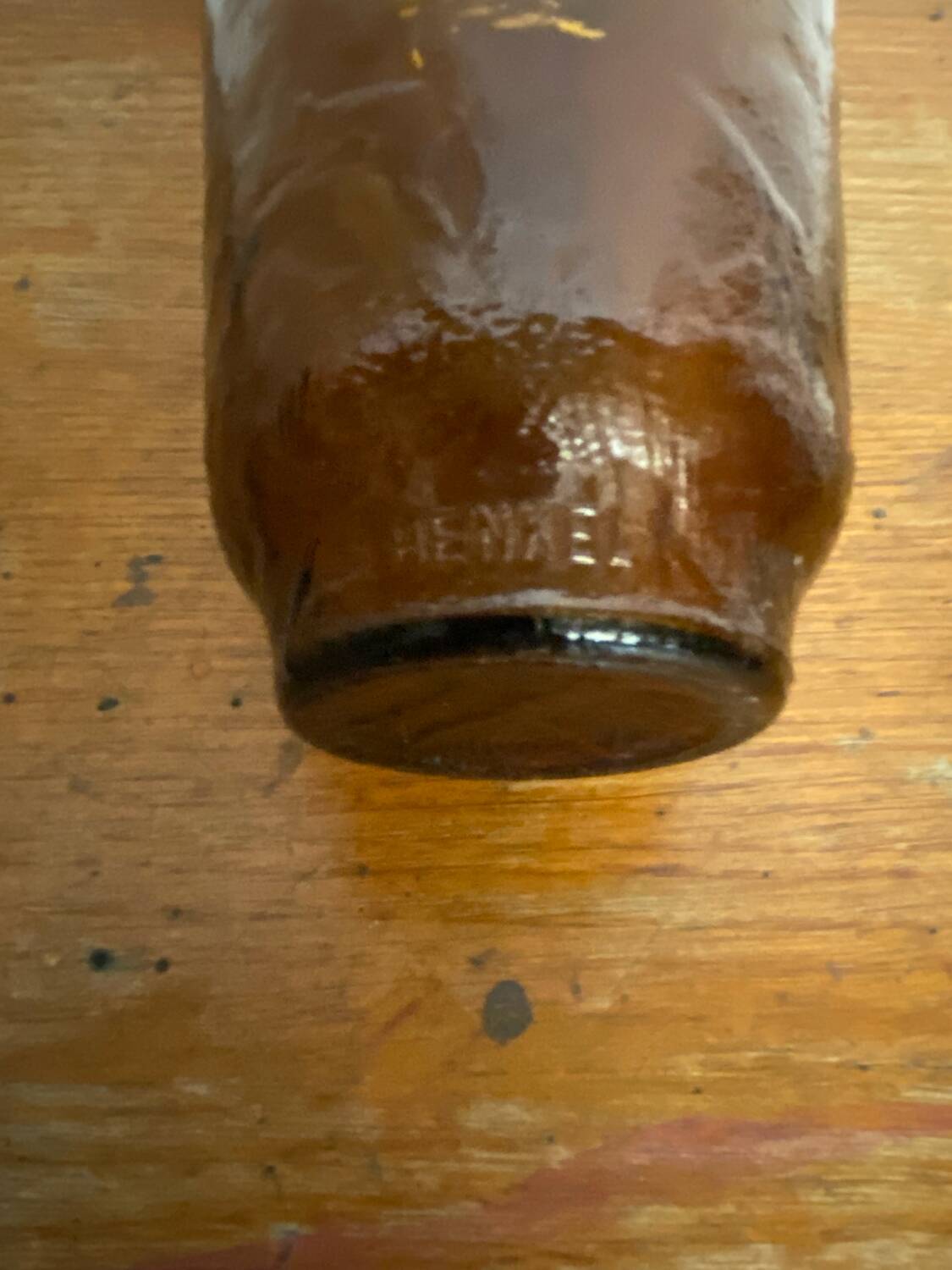 Vintage henkel amber molded glass vase, 1960s, germany