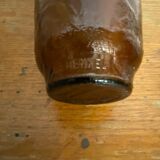 Vintage henkel amber molded glass vase, 1960s, germany