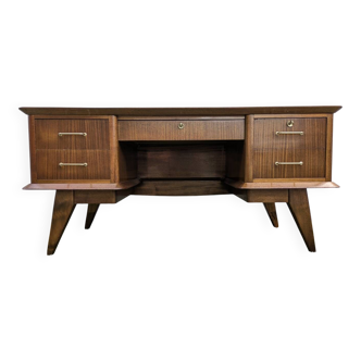 Large vintage 50/60 compass foot desk – in the style of René Gabriel