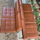 Set of 5 faux leather armchairs in fawn from the 1950s.